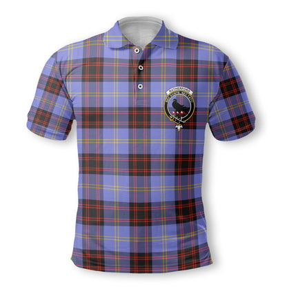 Clan Rutherford Tartan Golf Men Polo Shirt Crest And Plaid Basic Style