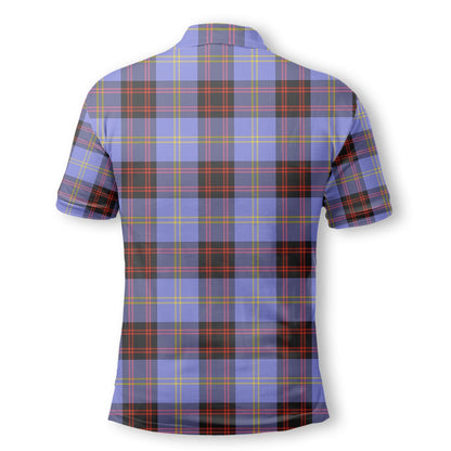 Clan Rutherford Tartan Golf Tartan Men Polo Shirt Crest And Plaid Basic Style