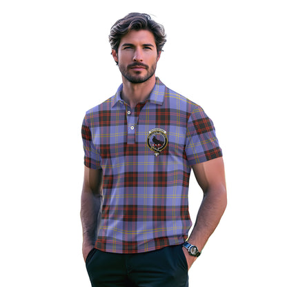 Clan Rutherford Tartan Golf Men Polo Shirt Crest And Plaid Basic Style