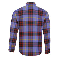 Clan Rutherford Tartan Long Sleeve Button Shirt Crest And Plaid Basic Style