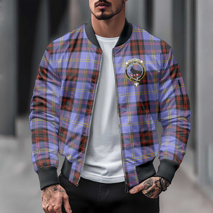 Clan Rutherford Tartan Men Bomber Jacket Crest And Plaid Basic Style