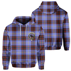 Clan Rutherford Tartan Men Hoodie Crest And Plaid Basic Style