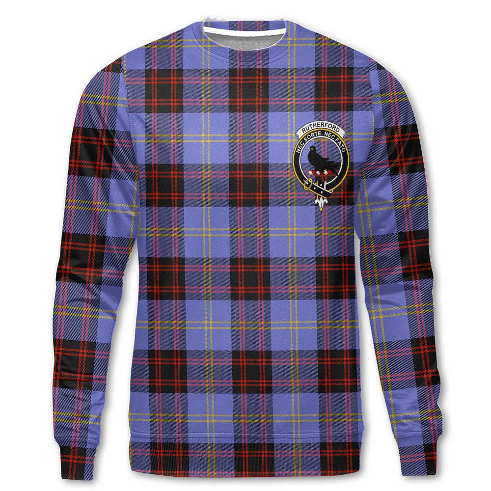 Clan Rutherford Tartan Men Sweatshirt Crest And Plaid Basic Style