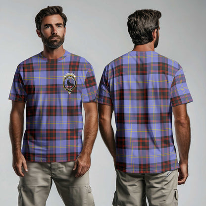 Clan Rutherford Tartan Men T Shirt Crest And Plaid Basic Style