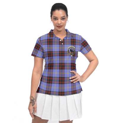 Clan Rutherford Tartan Women Polo Shirt Crest And Plaid Basic Style