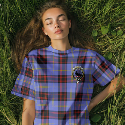 Clan Rutherford Tartan Women T Shirt Crest And Plaid Basic Style