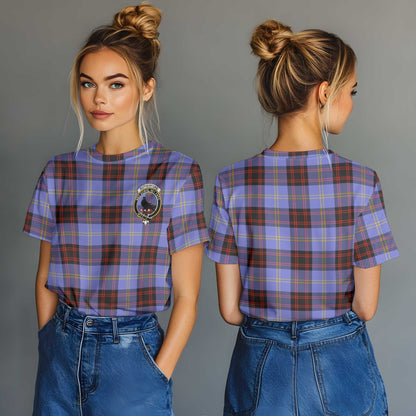 Clan Rutherford Tartan Women T Shirt Crest And Plaid Basic Style