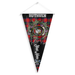 Clan Ruthven Tartan Felt Pennant Crest And Plaid Basic Style