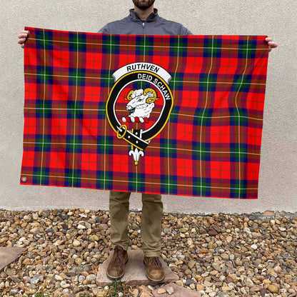 Clan Ruthven Tartan Flag Crest And Plaid Basic Style