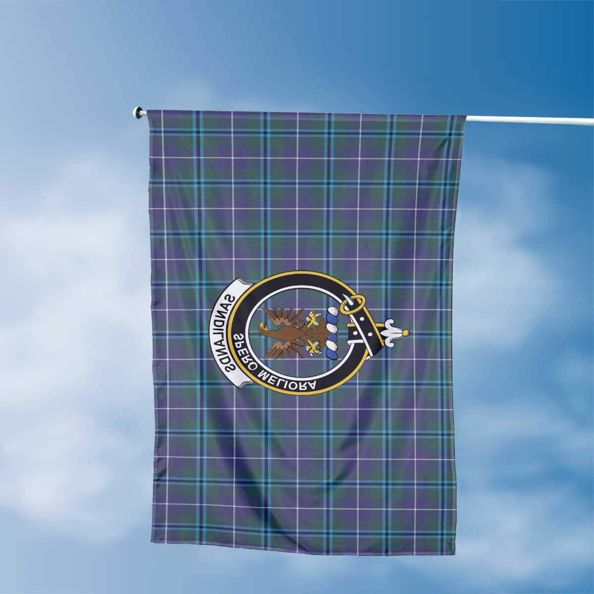 Clan Sandilands Tartan Flag Crest And Plaid Basic Style