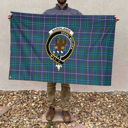 Clan Sandilands Tartan Flag Crest And Plaid Basic Style