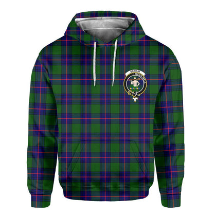 Clan Schaw Tartan Men Hoodie Crest And Plaid Basic Style