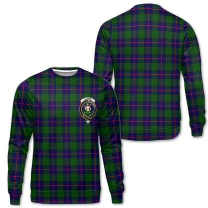 Clan Schaw Tartan Men Sweatshirt Crest And Plaid Basic Style