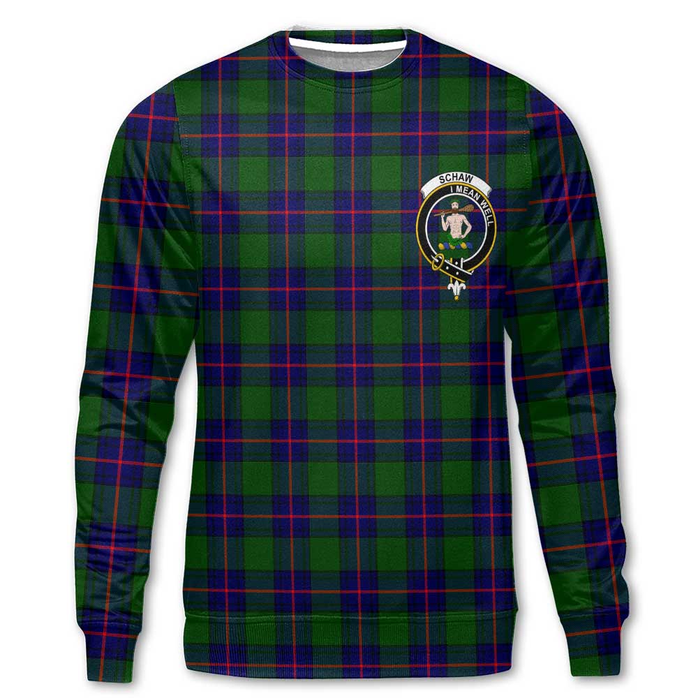 Clan Schaw Tartan Men Sweatshirt Crest And Plaid Basic Style