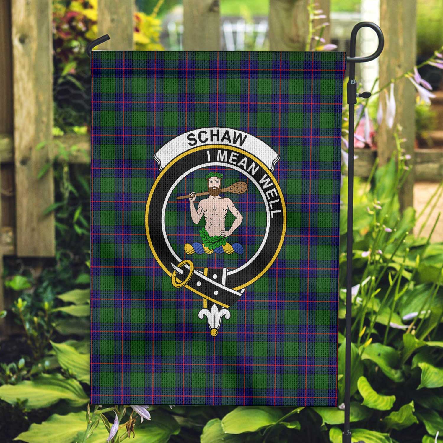 Clan Schaw Of Sauchie Tartan Garden Flag Crest And Plaid Basic Style