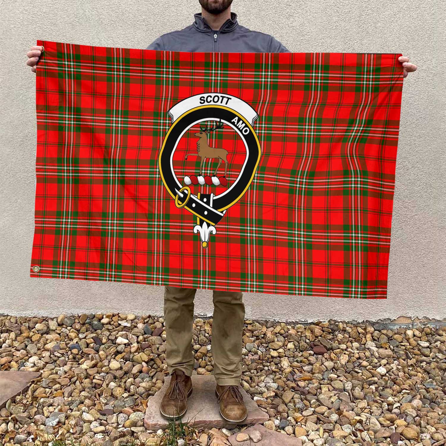 Clan Scott Tartan Flag 1 Crest And Plaid Basic Style Tartan House Flag Crest And Plaid Basic Style