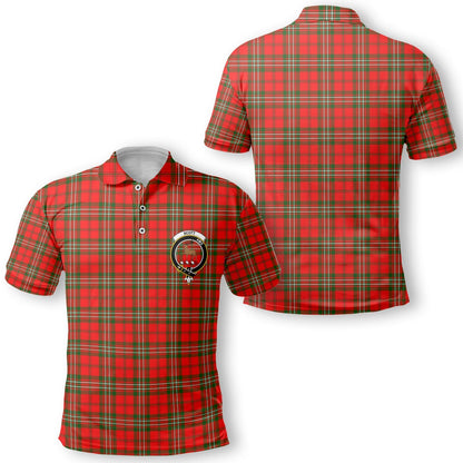 Clan Scott Tartan Golf Tartan Men Polo Shirt Crest And Plaid Basic Style