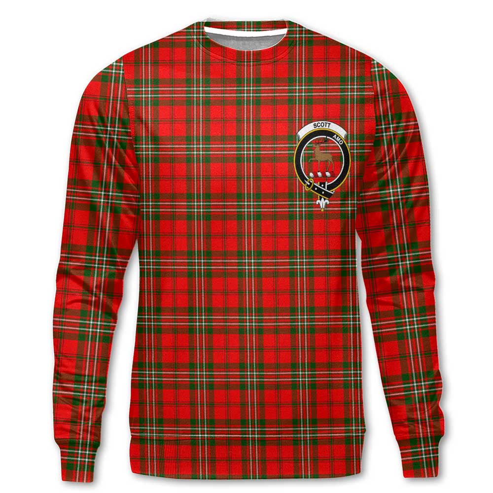 Clan Scott Tartan Men Sweatshirt Crest And Plaid Basic Style