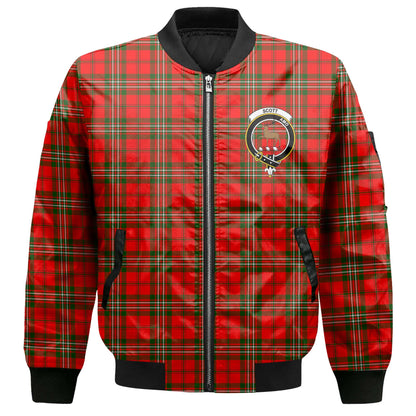 Clan Scott Tartan Women Bomber Jacket Crest And Plaid Basic Style