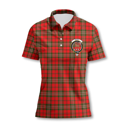 Clan Scott Tartan Women Polo Shirt Crest And Plaid Basic Style