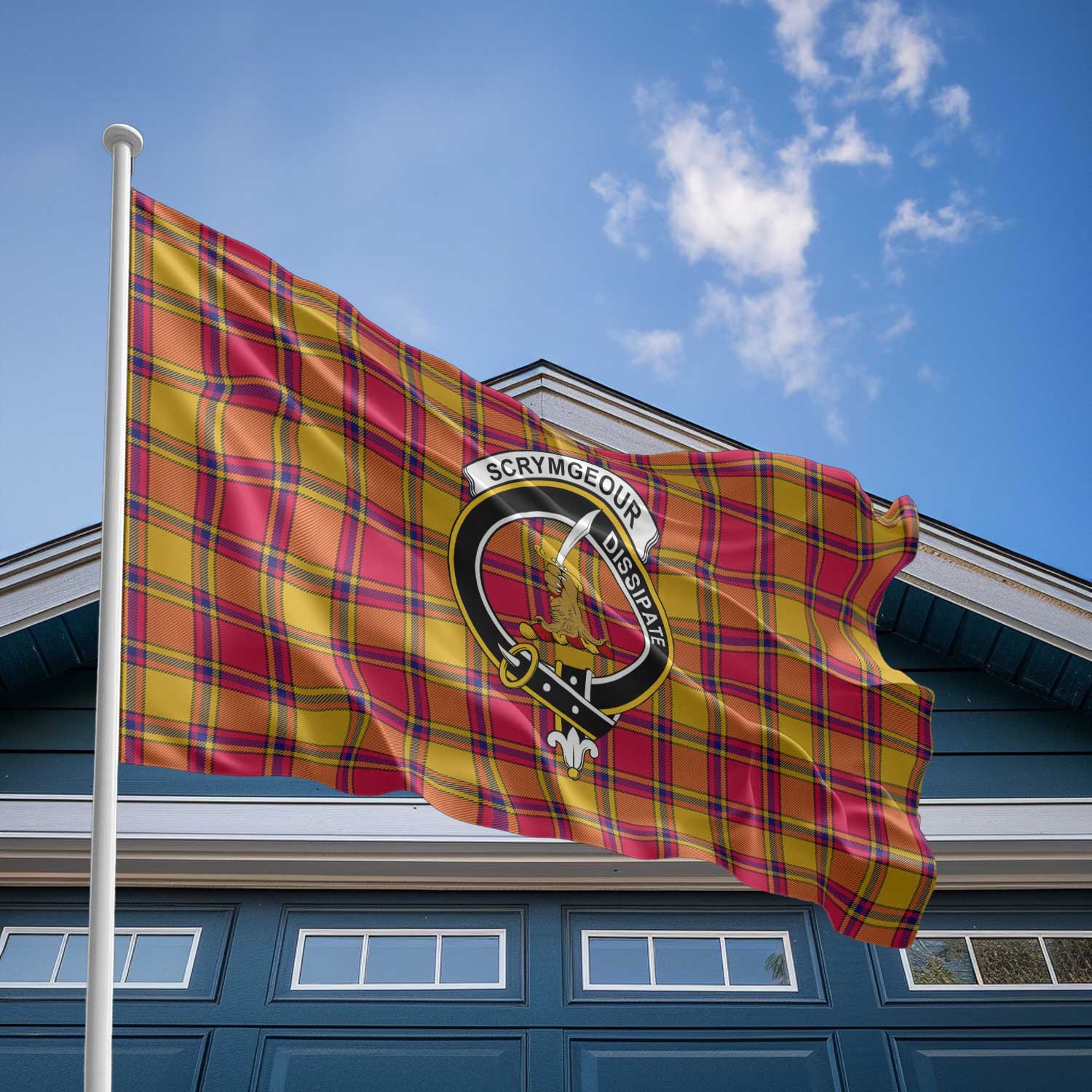 Clan Scrymgeour Tartan Flag Crest And Plaid Basic Style