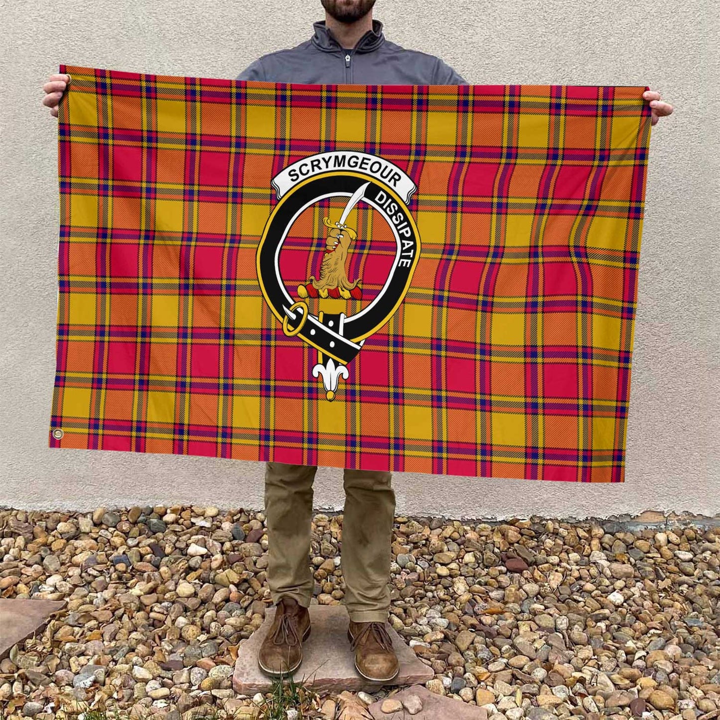 Clan Scrymgeour Tartan Flag Crest And Plaid Basic Style