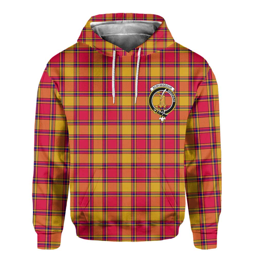 Clan Scrymgeour Tartan Men Hoodie Crest And Plaid Basic Style