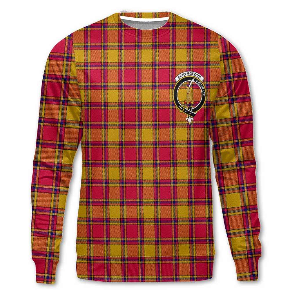 Clan Scrymgeour Tartan Men Sweatshirt Crest And Plaid Basic Style