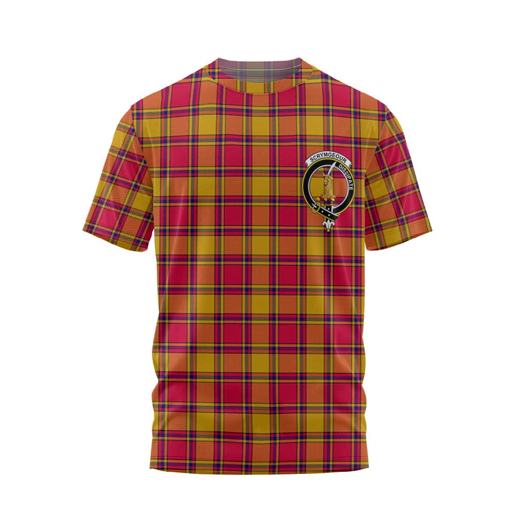 Clan Scrymgeour Tartan Men T Shirt Crest And Plaid Basic Style