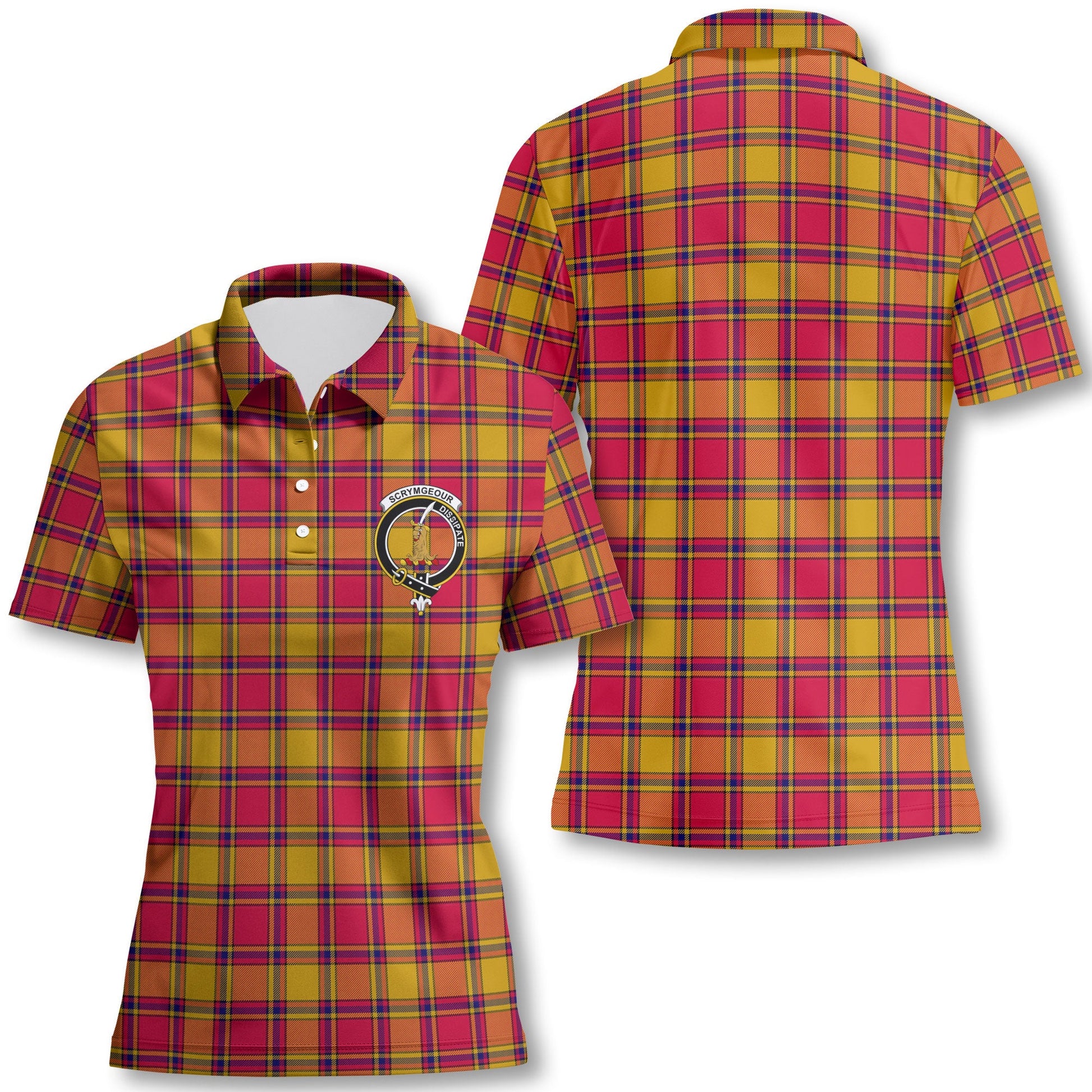 Clan Scrymgeour Tartan Women Polo Shirt Crest And Plaid Basic Style