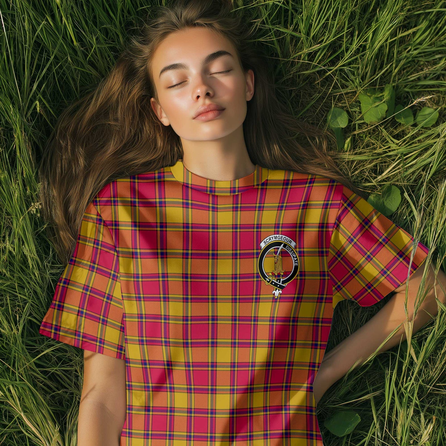 Clan Scrymgeour Tartan Women T Shirt Crest And Plaid Basic Style