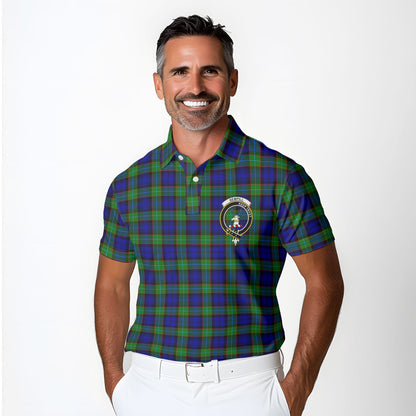 Clan Sempill Tartan Golf Men Polo Shirt Crest And Plaid Basic Style