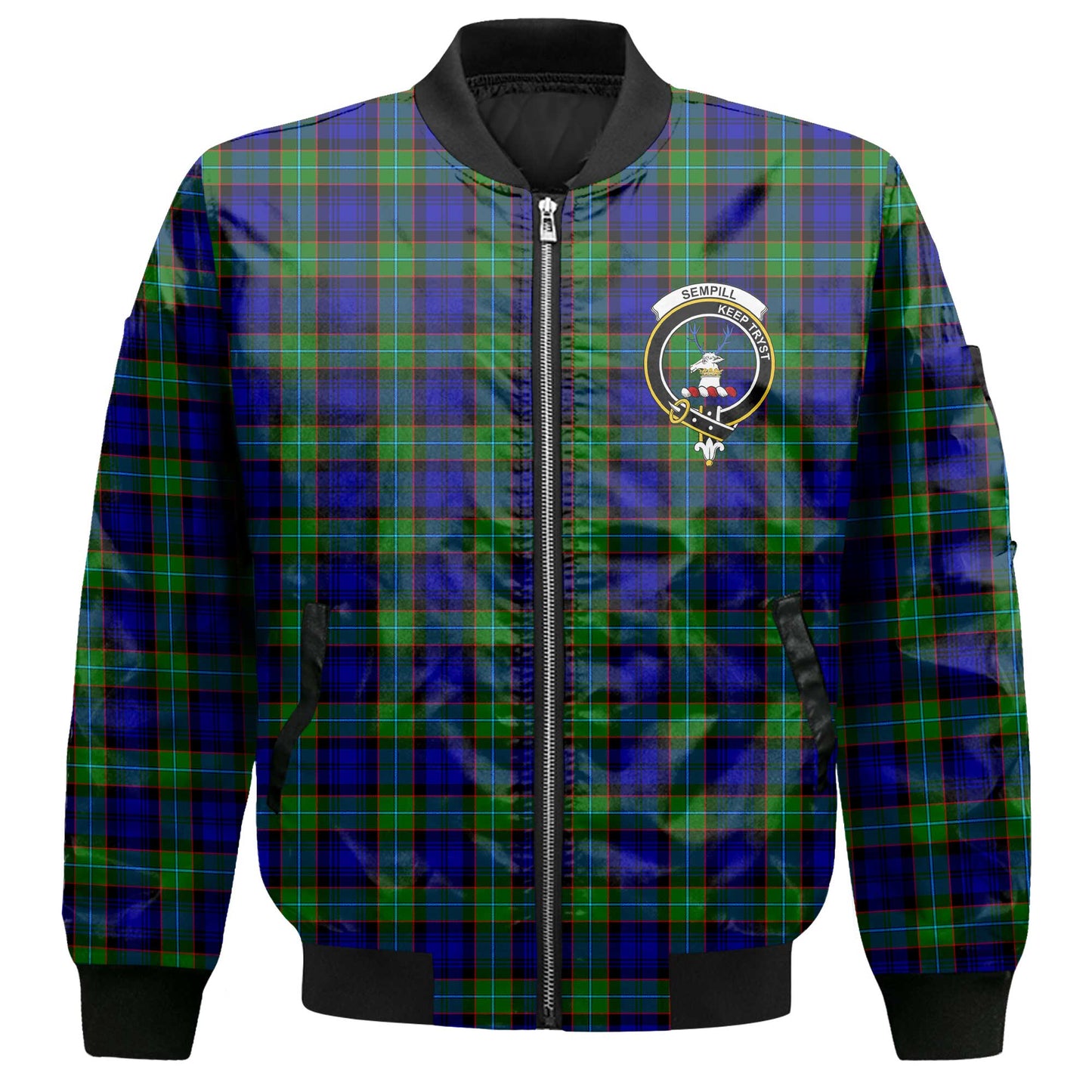 Clan Sempill Tartan Women Bomber Jacket Crest And Plaid Basic Style