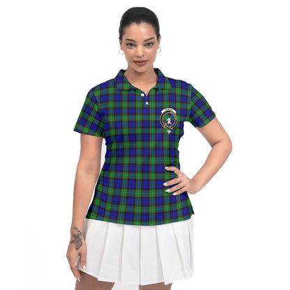 Clan Sempill Tartan Women Polo Shirt Crest And Plaid Basic Style