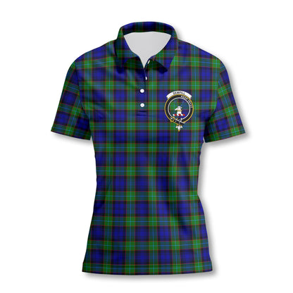 Clan Sempill Tartan Women Polo Shirt Crest And Plaid Basic Style