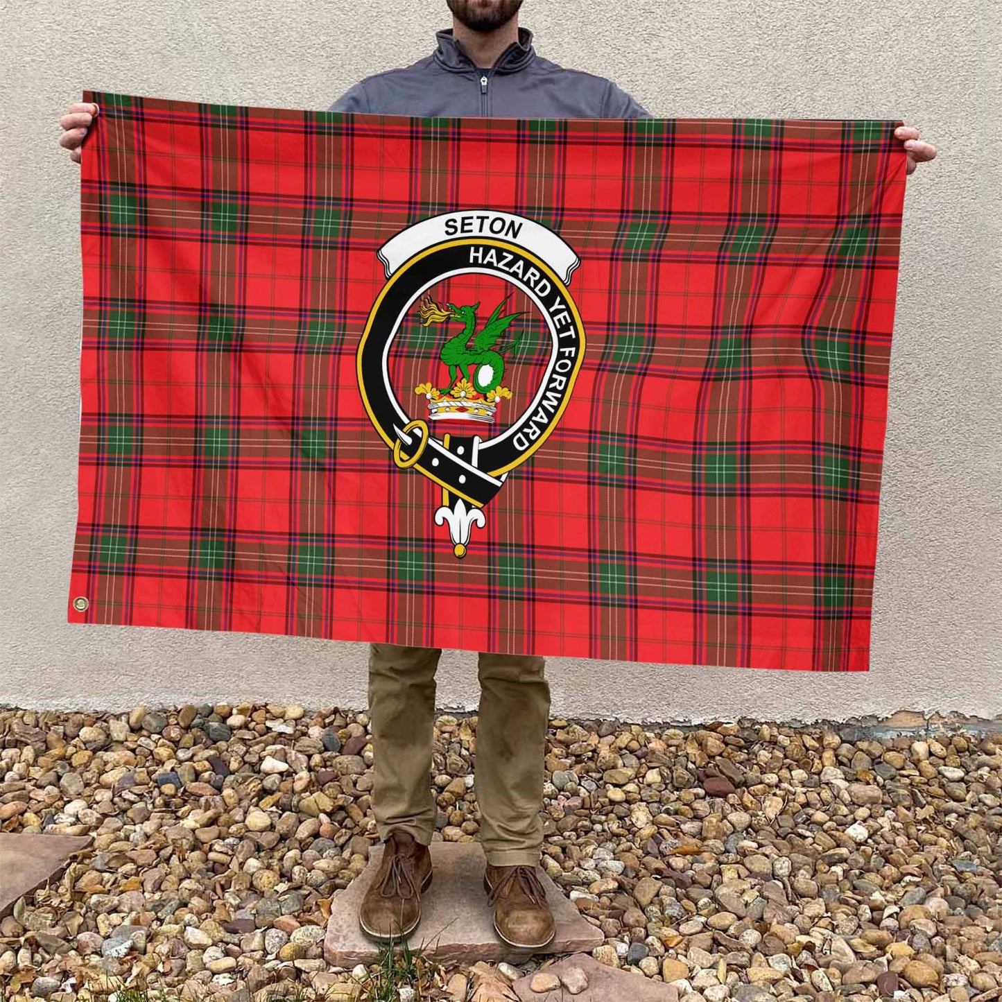 Clan Seton Tartan Flag 1 Crest And Plaid Basic Style Tartan House Flag Crest And Plaid Basic Style