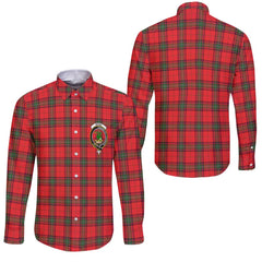 Clan Seton Tartan Long Sleeve Button Shirt Crest And Plaid Basic Style