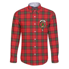 Clan Seton Tartan Long Sleeve Button Shirt Crest And Plaid Basic Style