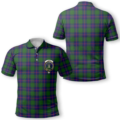 Clan Shaw Tartan Golf Tartan Men Polo Shirt Crest And Plaid Basic Style