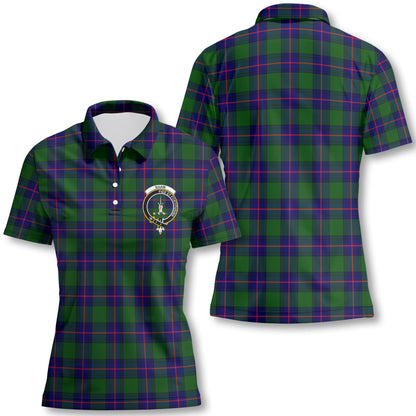 Clan Shaw Tartan Women Polo Shirt Crest And Plaid Basic Style