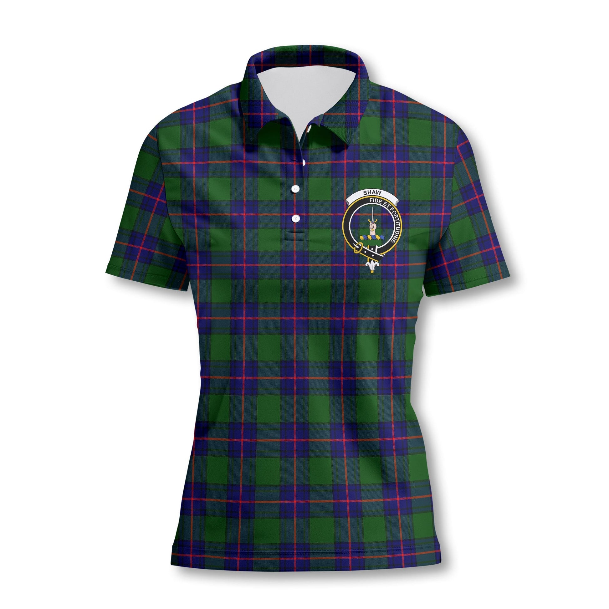 Clan Shaw Tartan Women Polo Shirt Crest And Plaid Basic Style