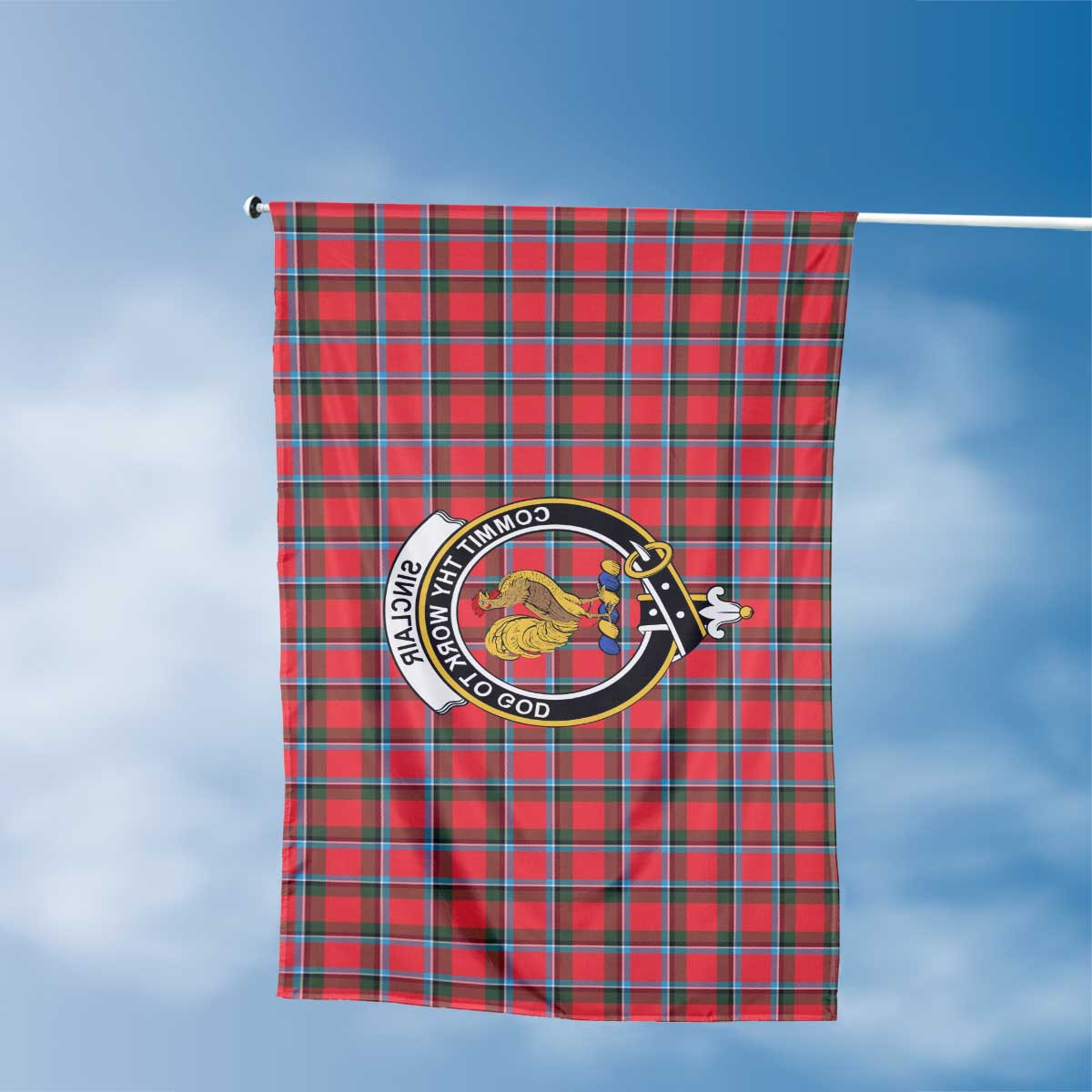 Clan Sinclair Tartan Flag Crest And Plaid Basic Style