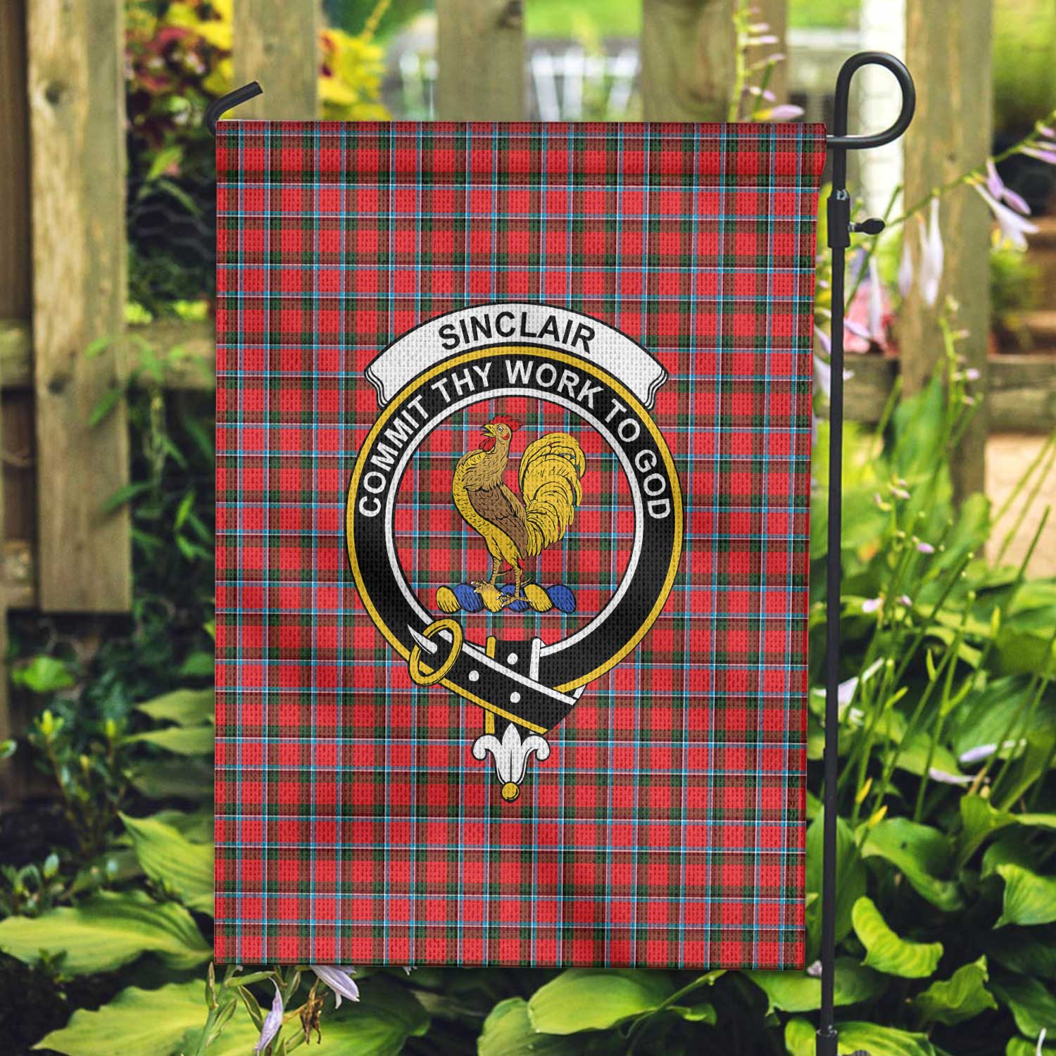 Clan Sinclair Tartan Garden Flag Crest And Plaid Basic Style