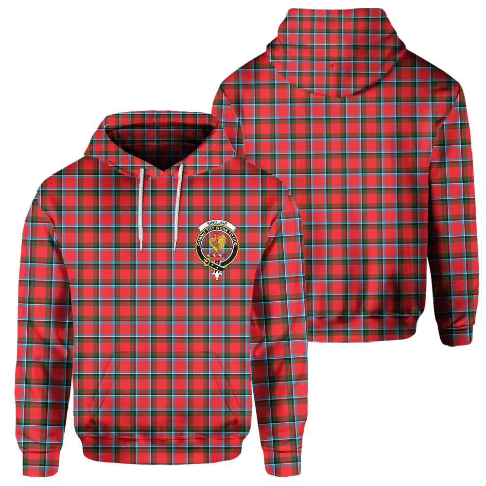 Clan Sinclair Tartan Men Hoodie Crest And Plaid Basic Style