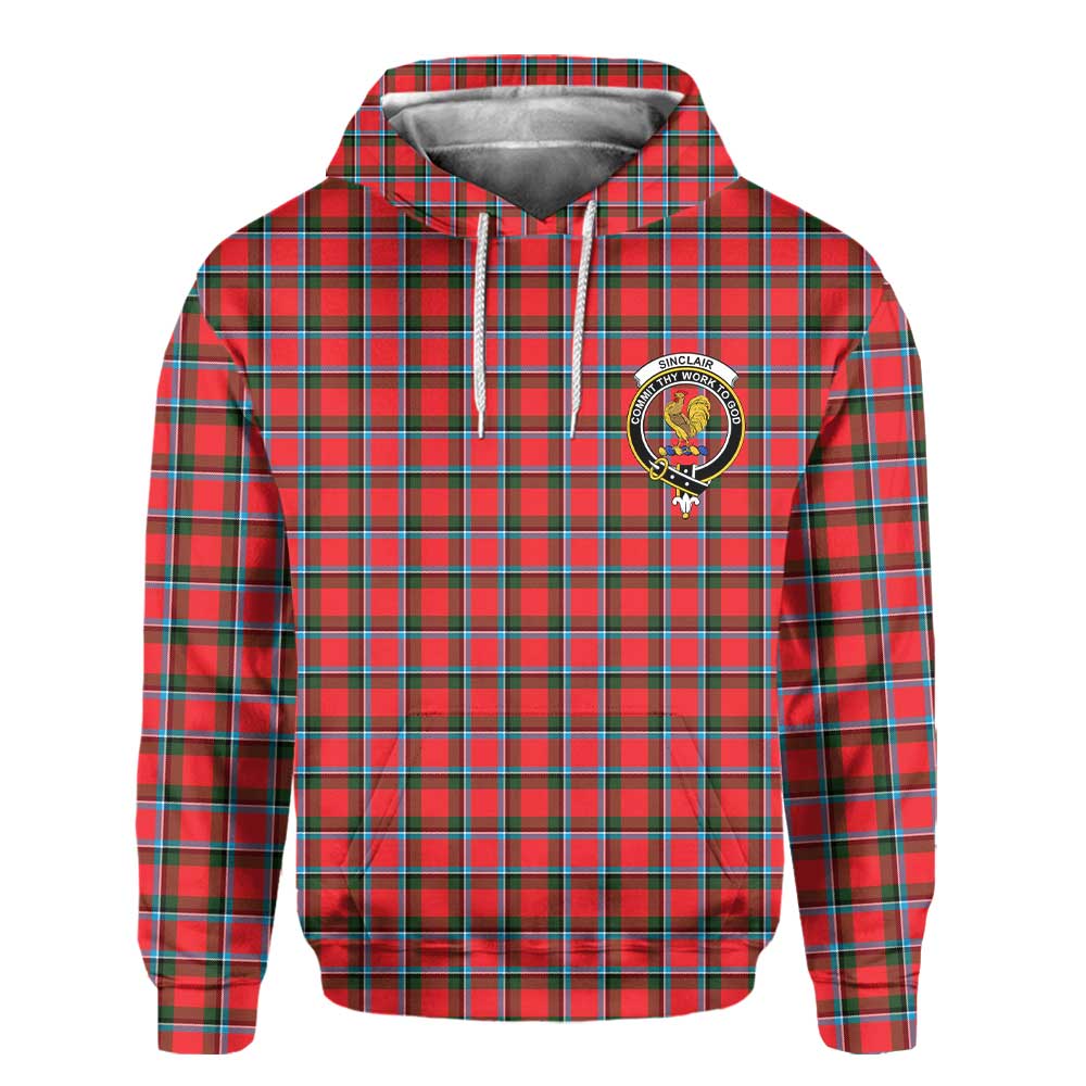 Clan Sinclair Tartan Men Hoodie Crest And Plaid Basic Style