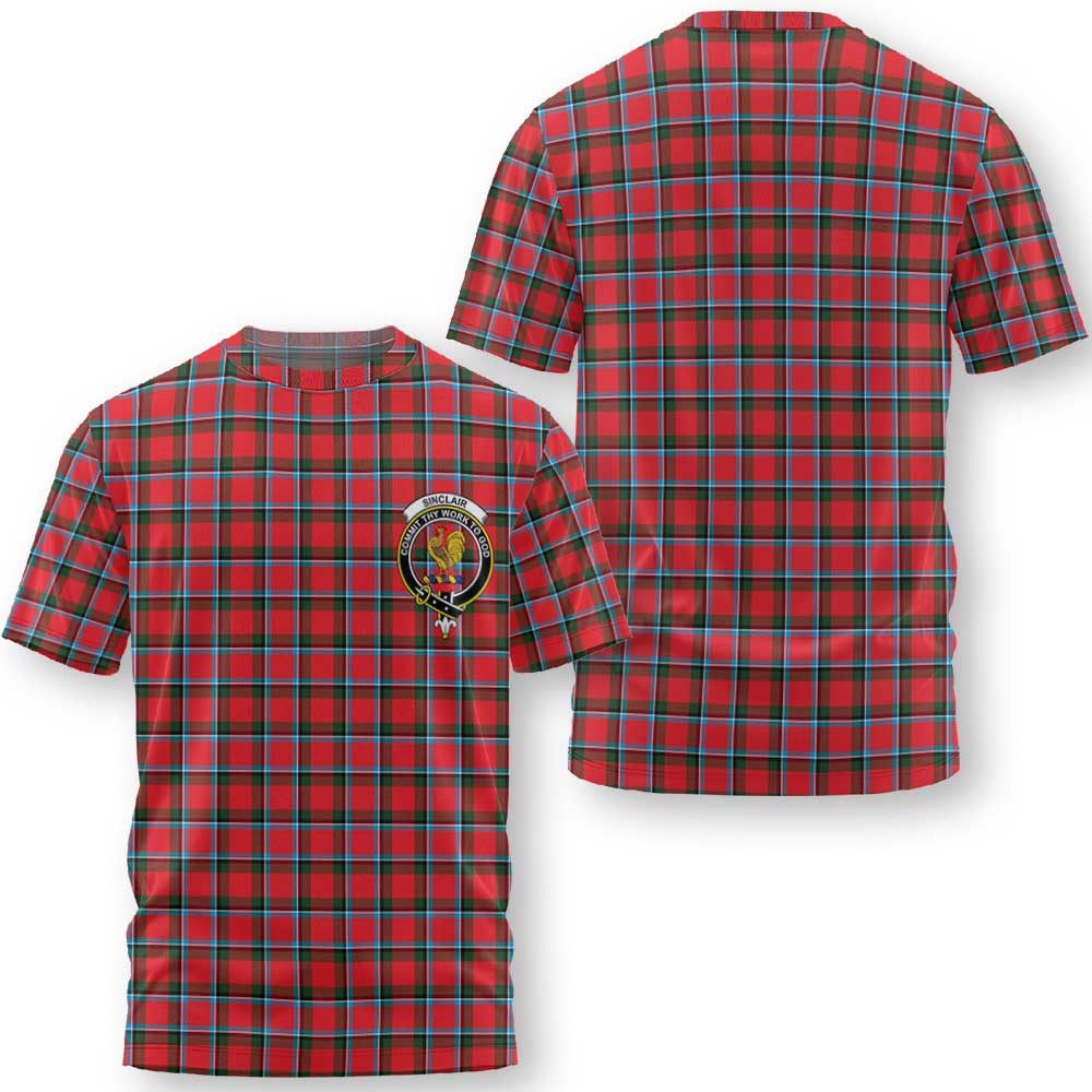 Clan Sinclair Tartan Men T Shirt Crest And Plaid Basic Style