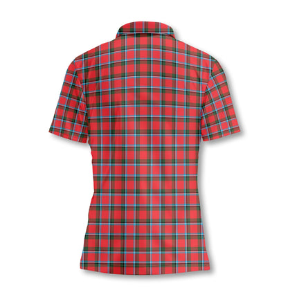 Clan Sinclair Tartan Women Polo Shirt Crest And Plaid Basic Style