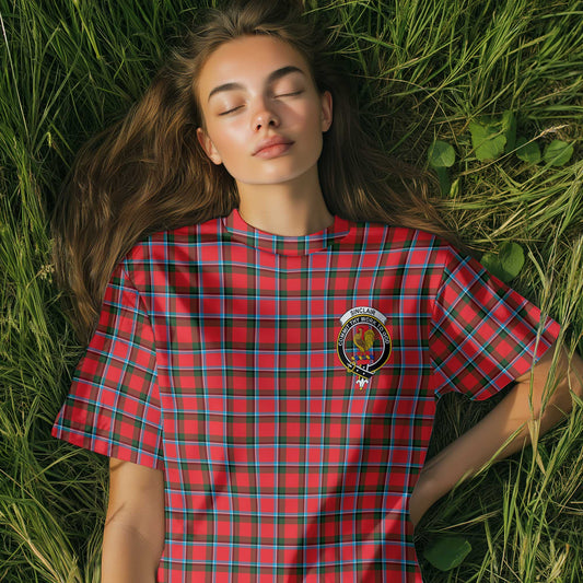 Clan Sinclair Tartan Women T Shirt Crest And Plaid Basic Style