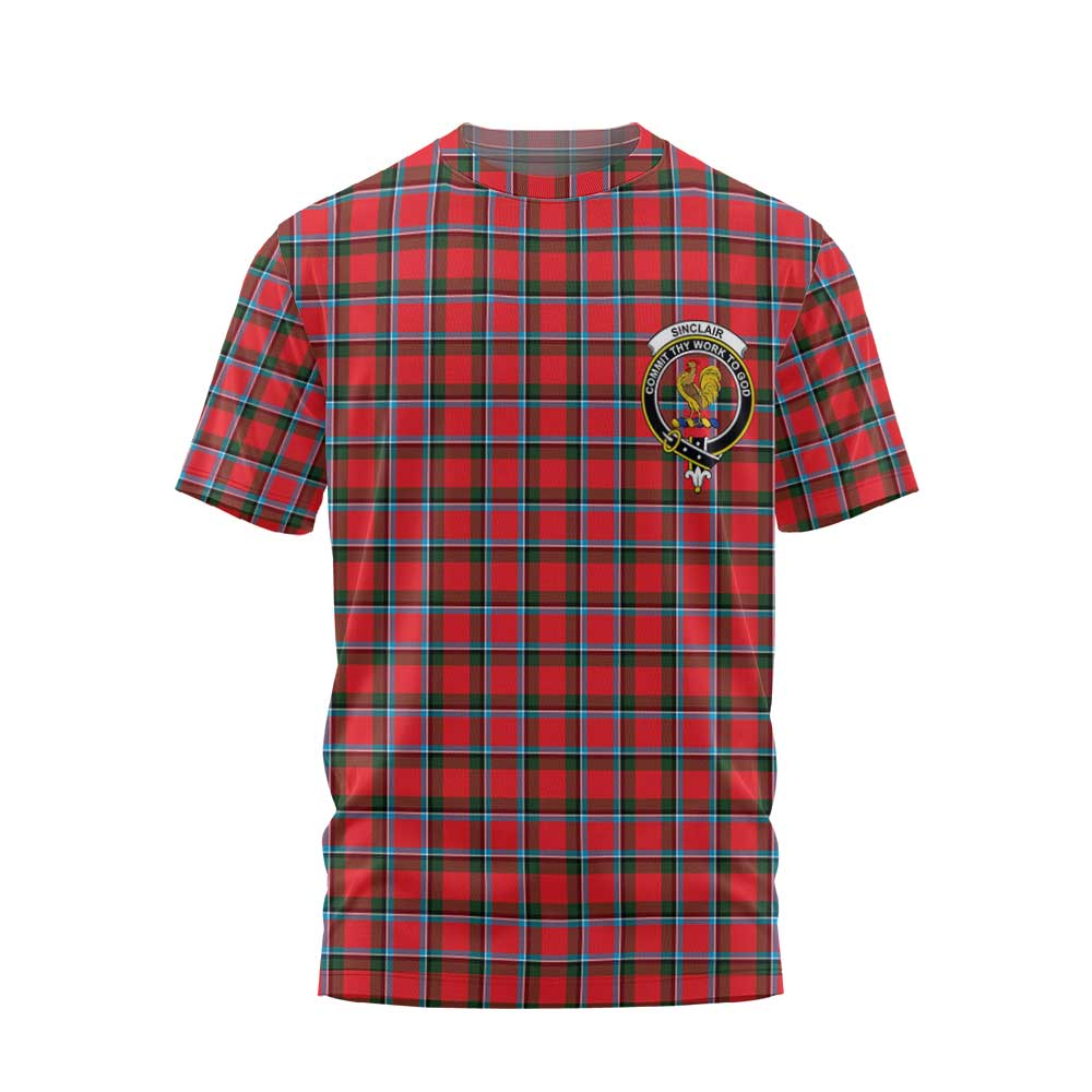 Clan Sinclair Tartan Women T Shirt Crest And Plaid Basic Style