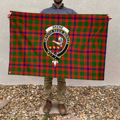 Clan Skene Tartan Flag Crest And Plaid Basic Style